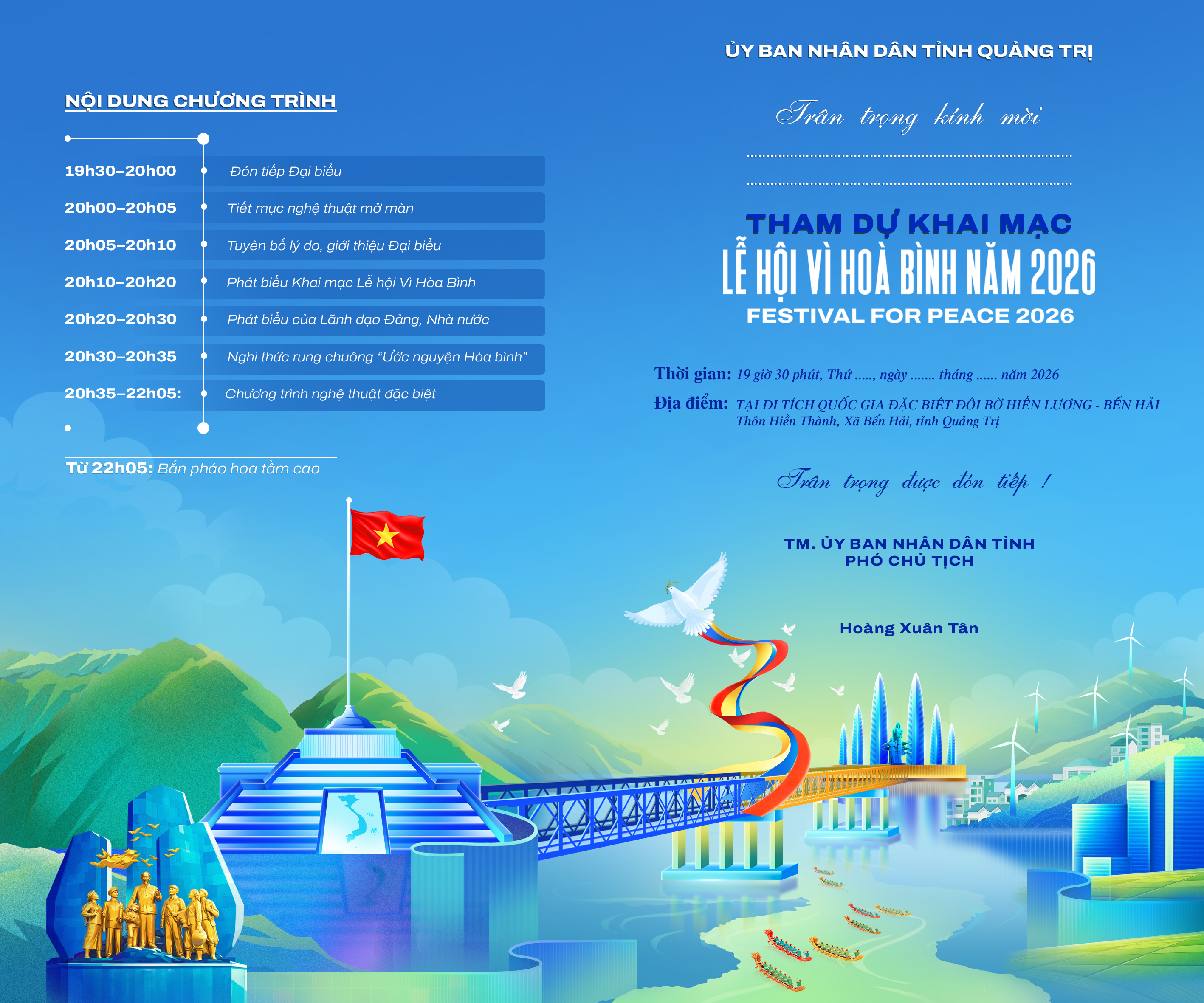 Giấy mời và nội dung chương trình - Ảnh: BTC